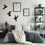 3 Pieces Wood Hummingbird Wall Art Decor 9 inch Hummingbird Wall Decorations for Bedroom Black Wood