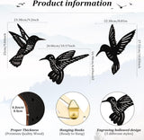 3 Pieces Wood Hummingbird Wall Art Decor 9 inch Hummingbird Wall Decorations for Bedroom Black Wood